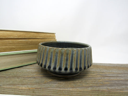 Fluted Cereal Bowl in Blue Gray #3