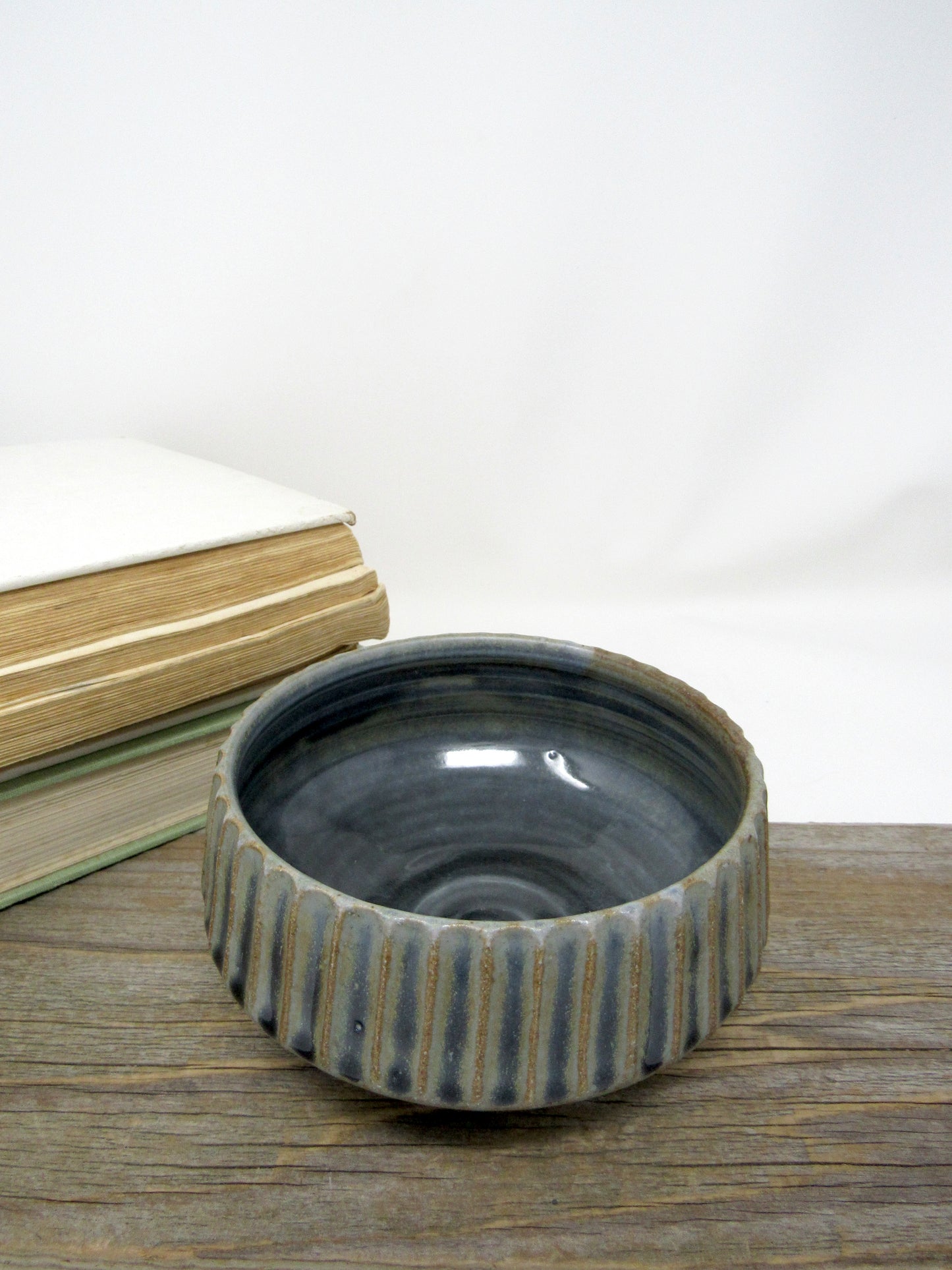 Fluted Cereal Bowl in Blue Gray #2