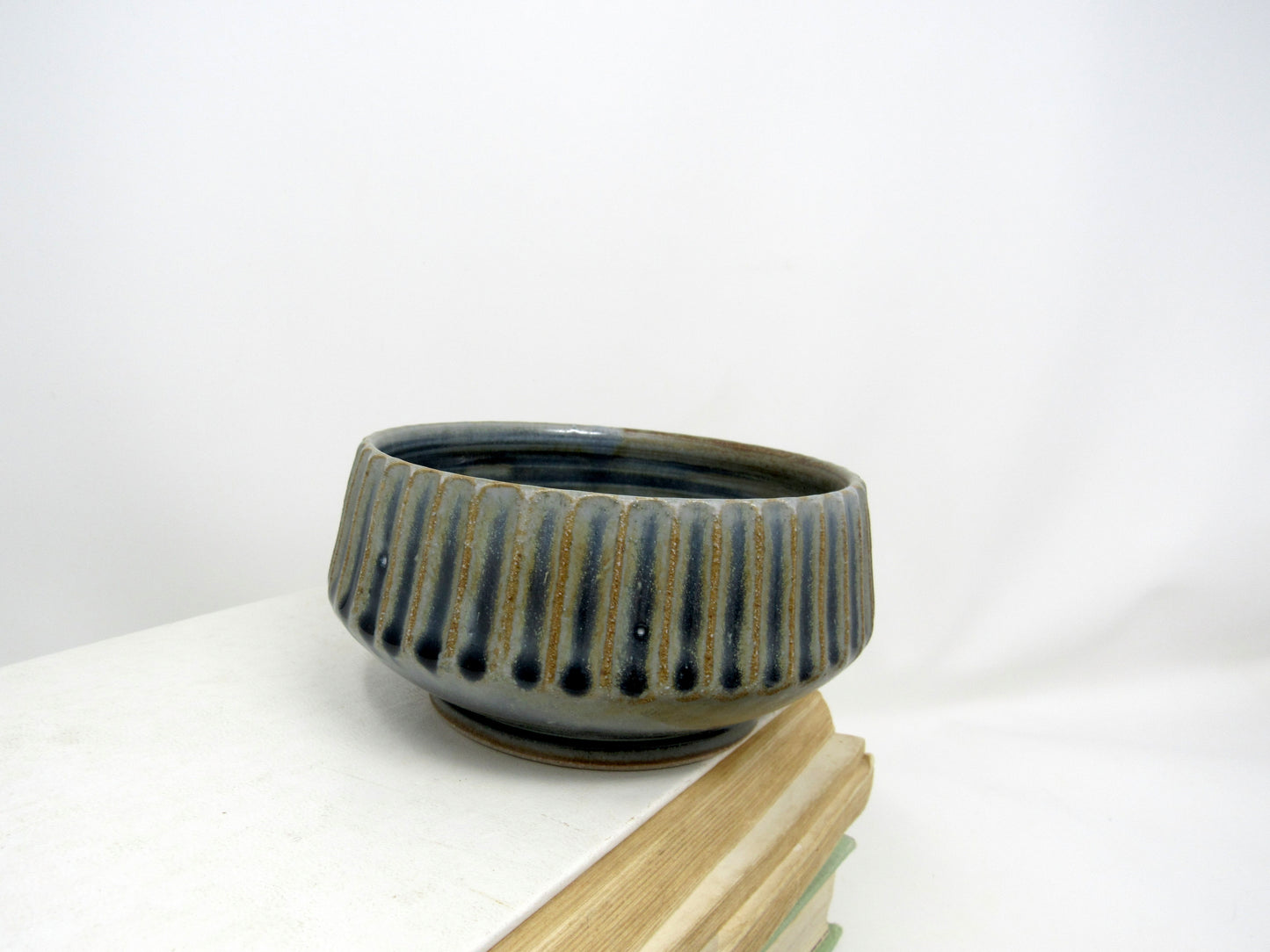 Fluted Cereal Bowl in Blue Gray #2
