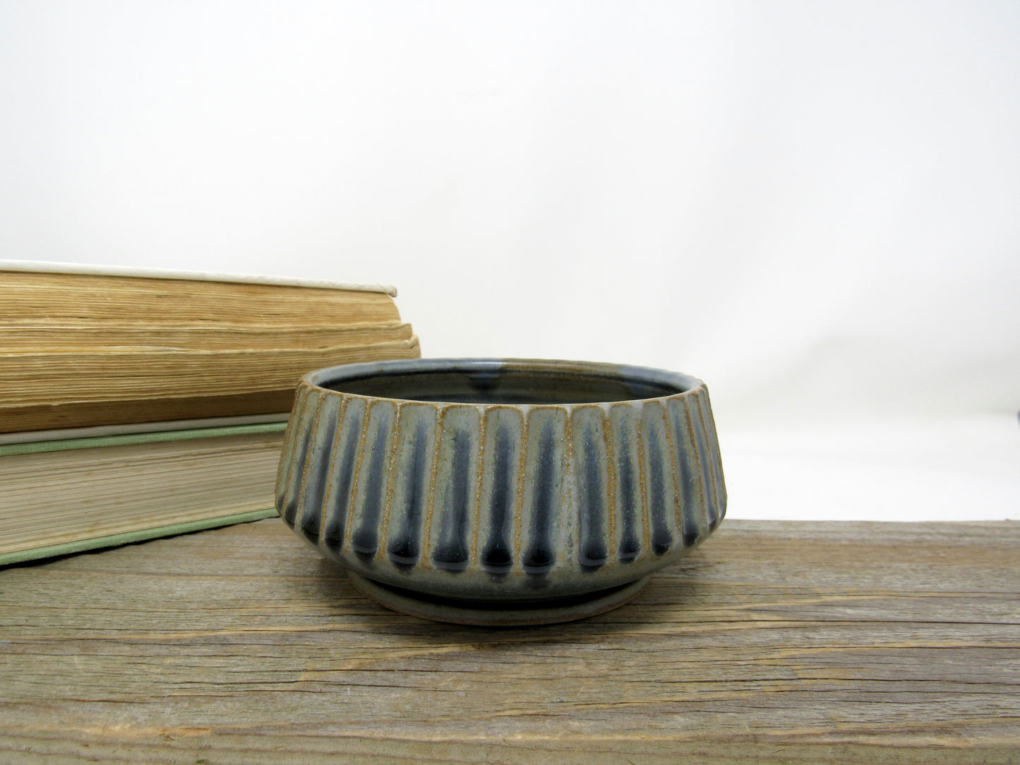 Fluted Cereal Bowl in Blue Gray #1