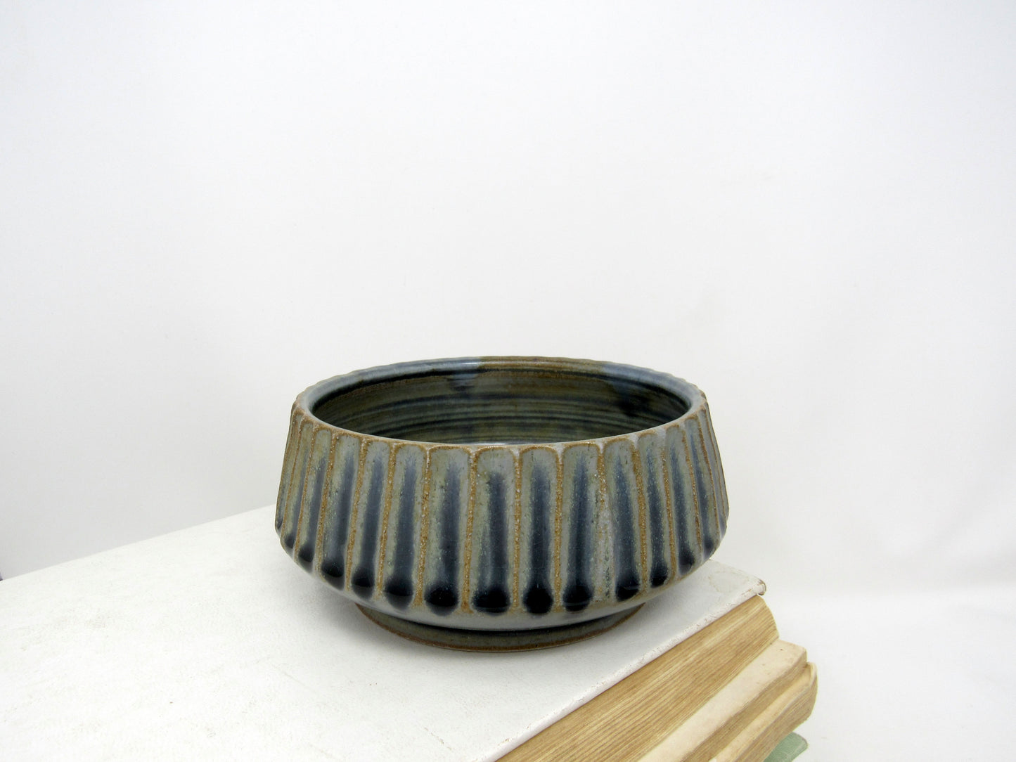 Fluted Cereal Bowl in Blue Gray #1
