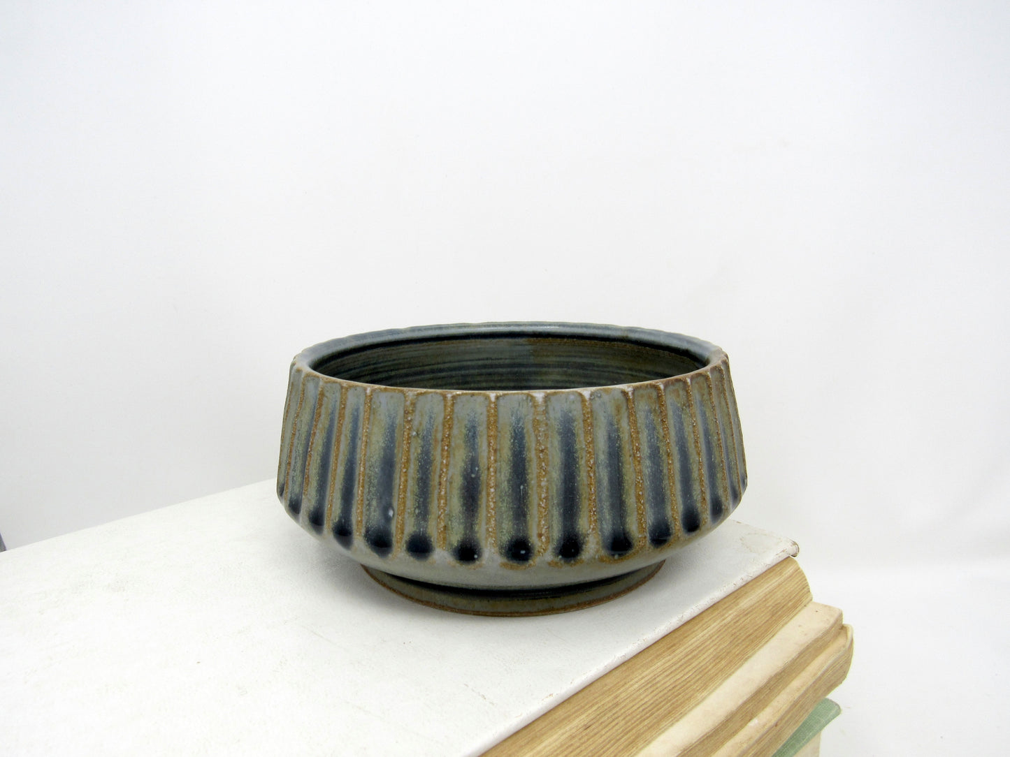 Fluted Cereal Bowl in Blue Gray #1