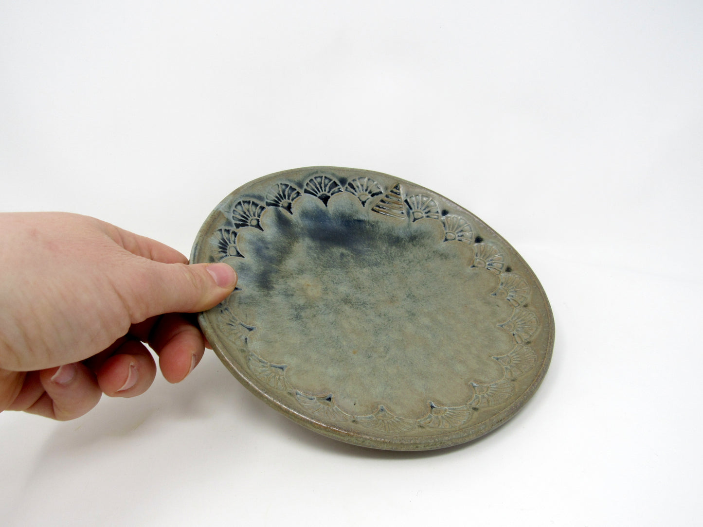 Handbuilt Lunch Plate with Stamped Design