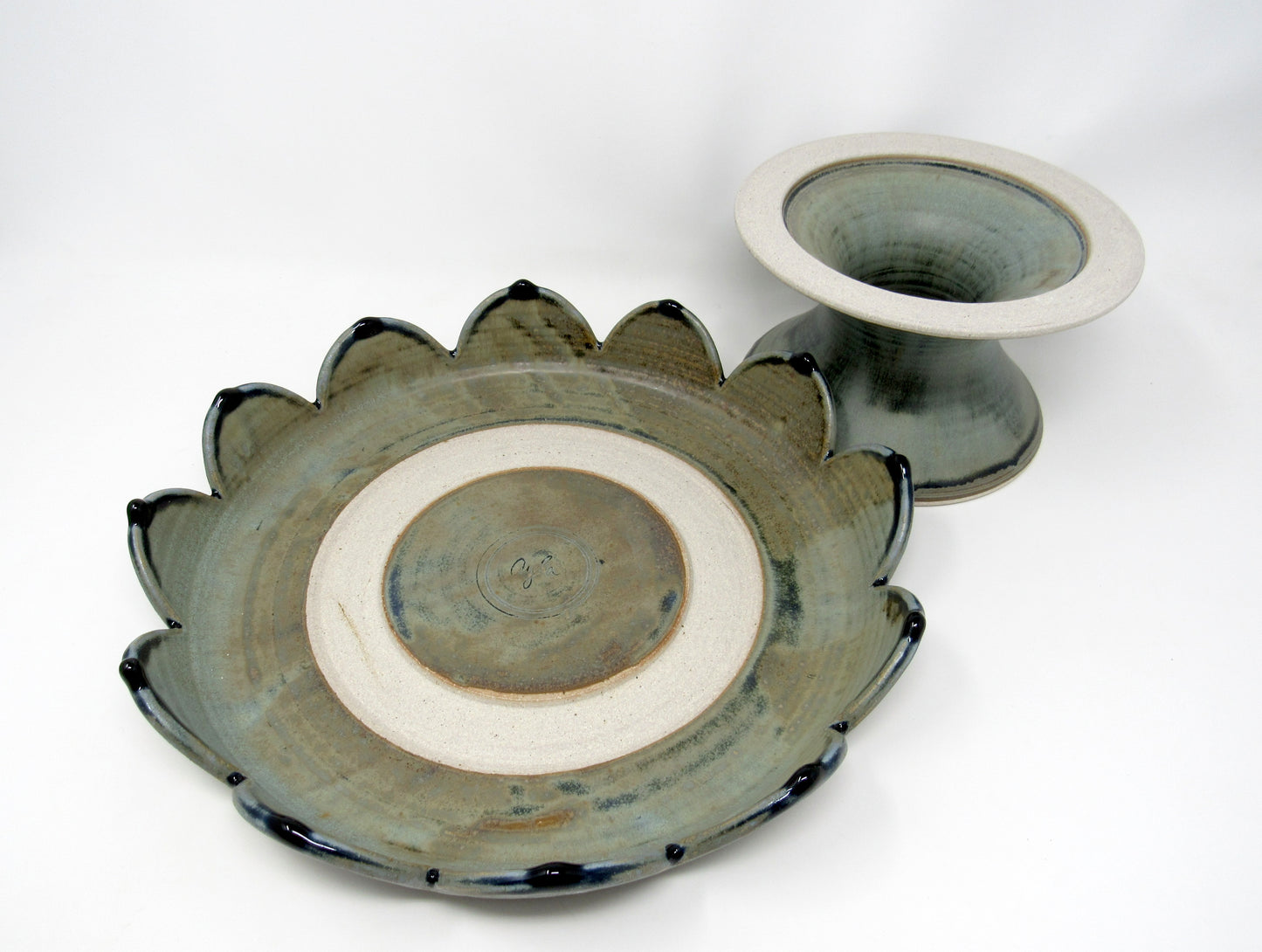 Herringbone Cake Stand in Blue Ridge