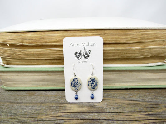 Oval Dogwood Earrings with dangles