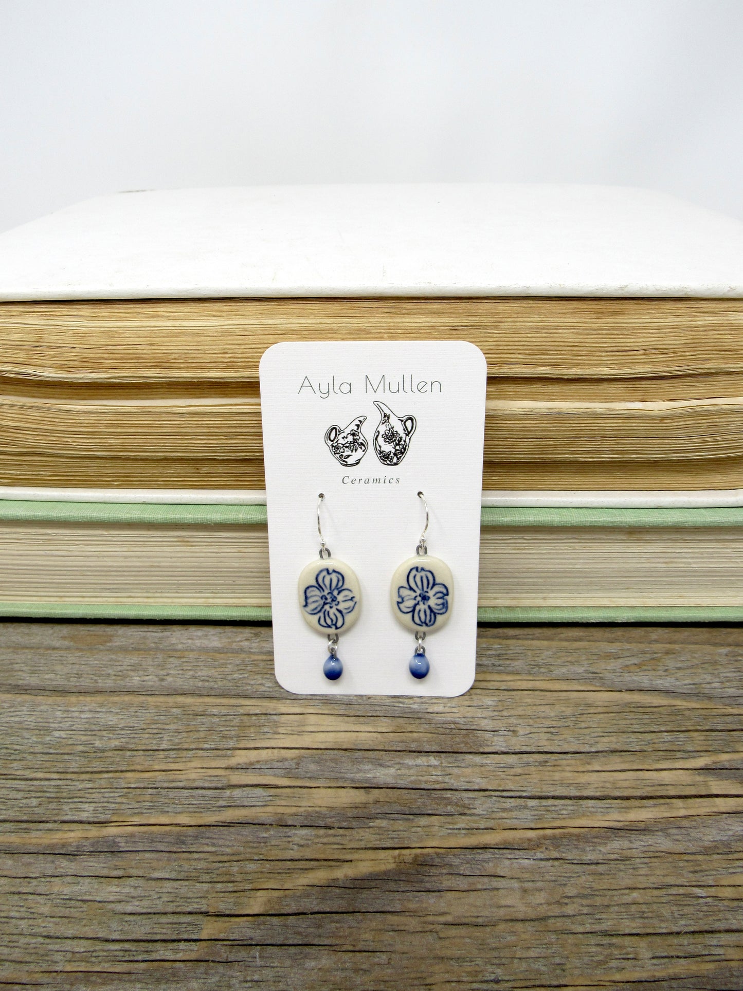 Oval Dogwood Earrings with dangles