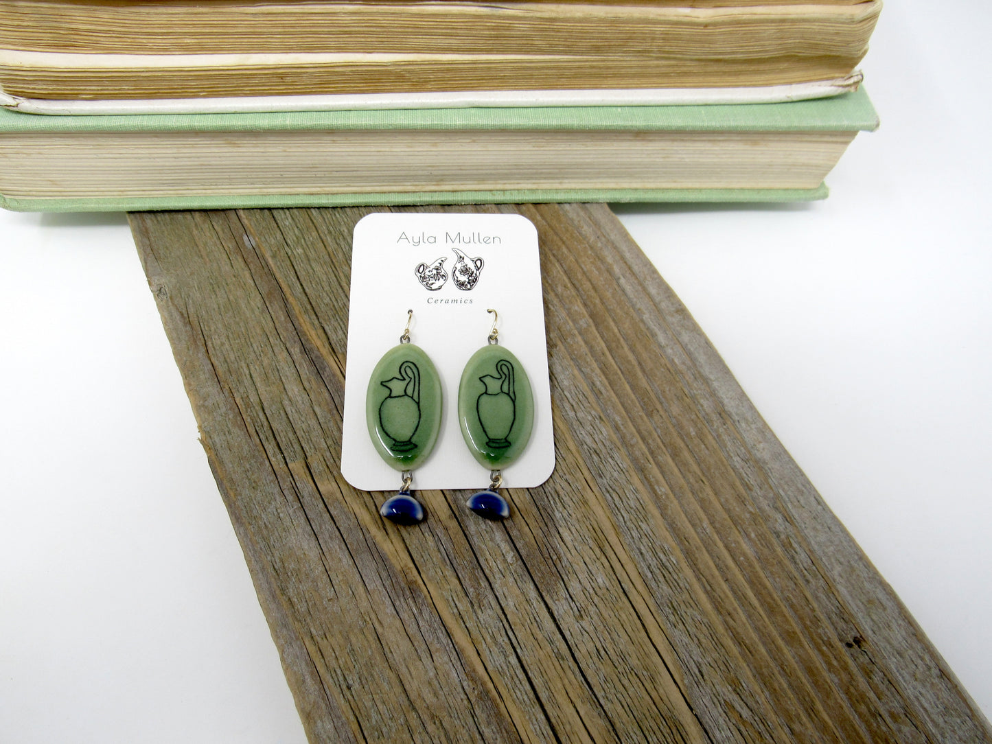 Greek Pitcher Earrings with Dangles