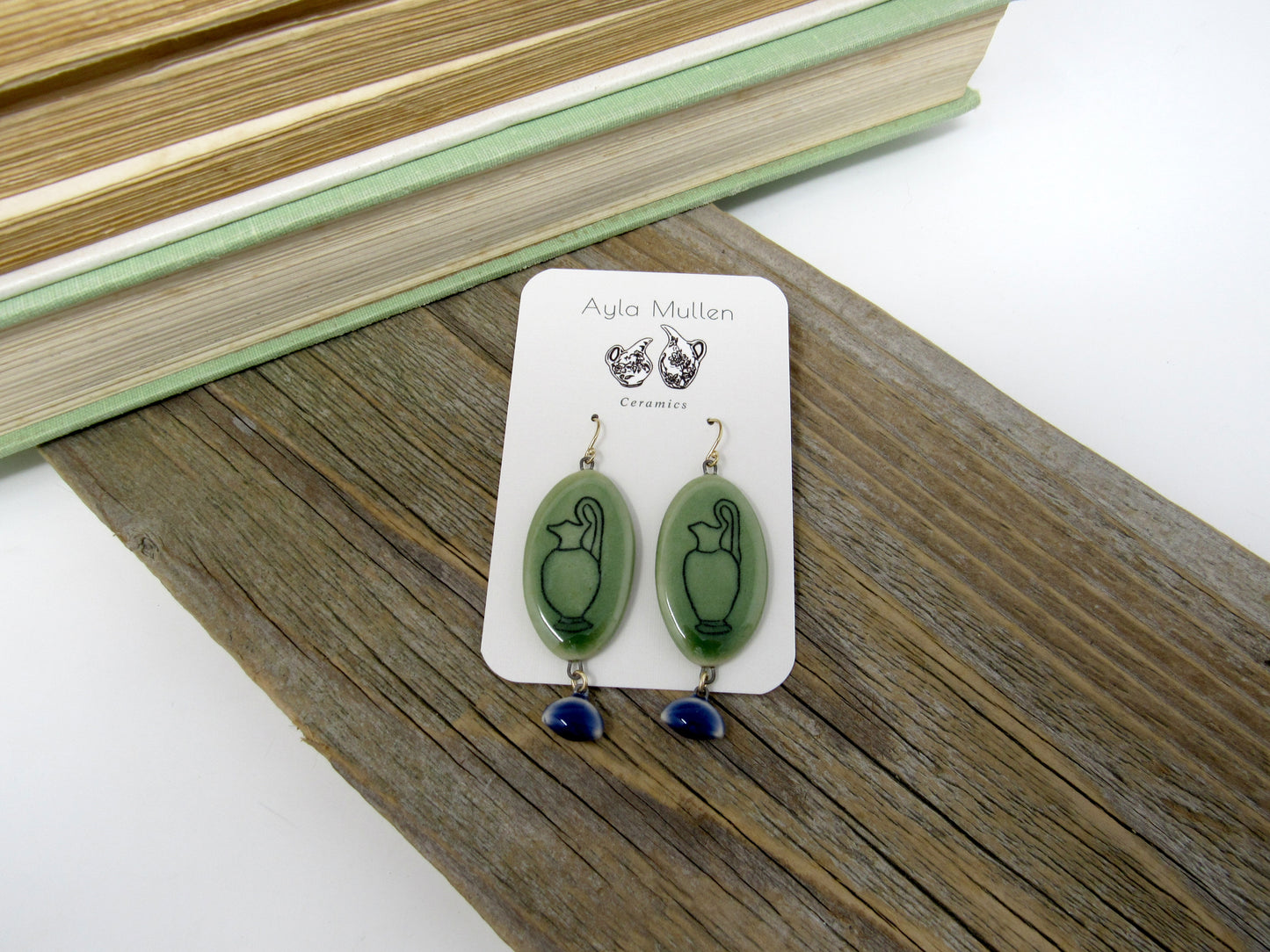Greek Pitcher Earrings with Dangles
