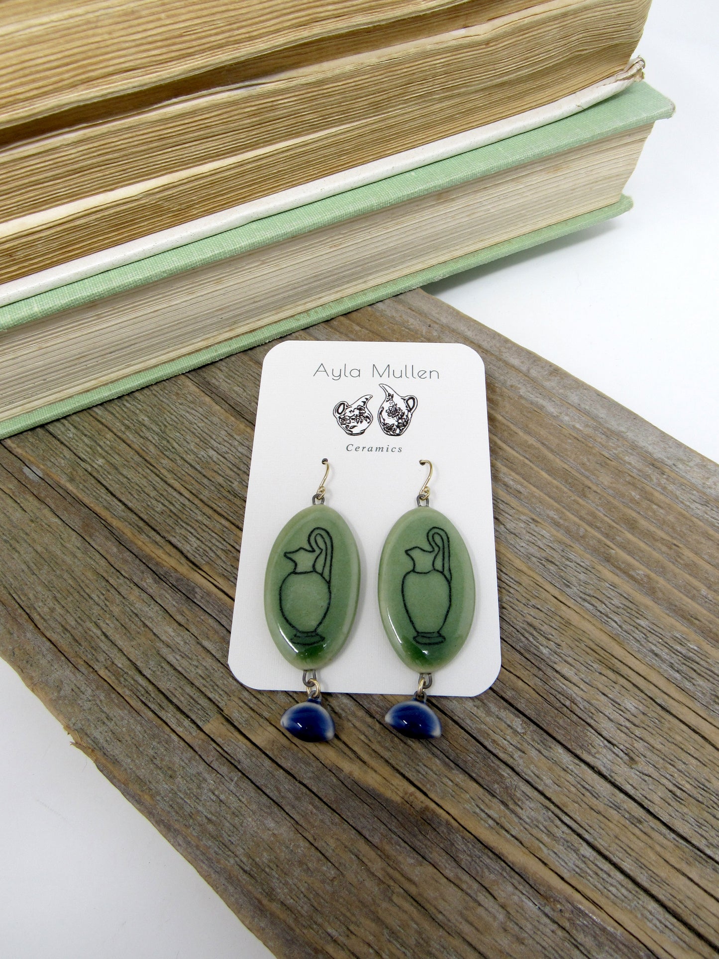 Greek Pitcher Earrings with Dangles