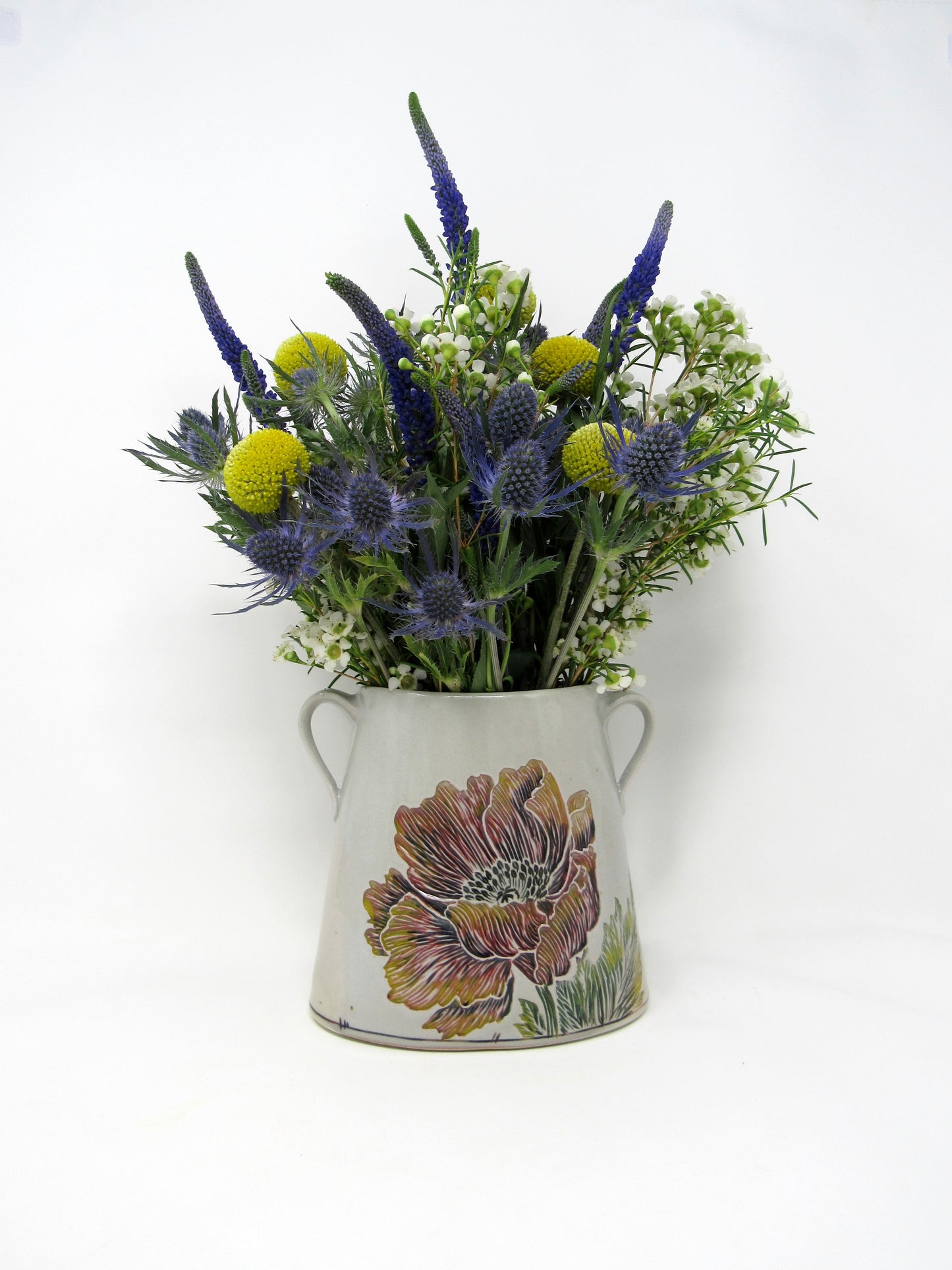 Oval Carved Poppy Vase #1