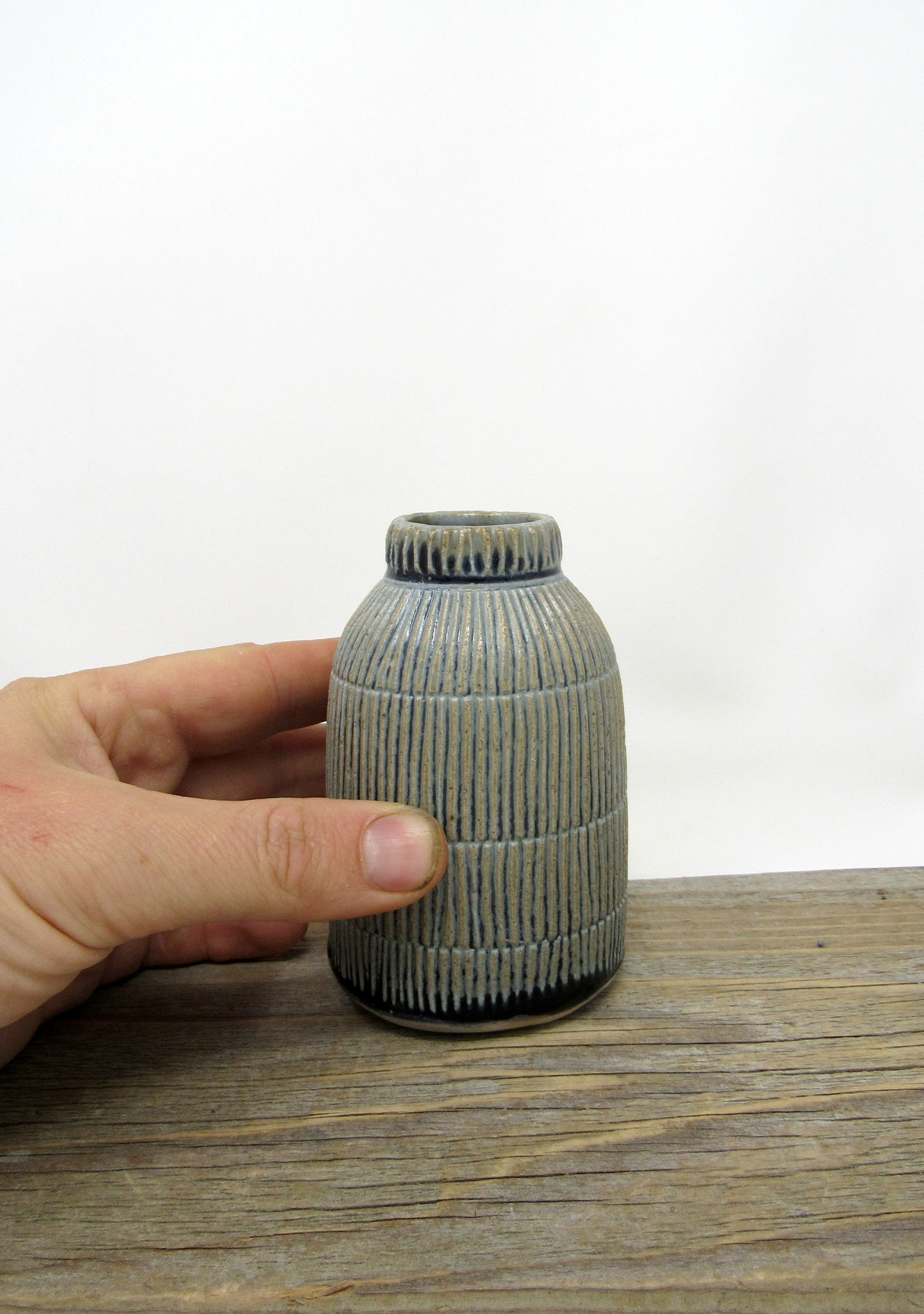 Striped Bud Vase in Blue Ridge
