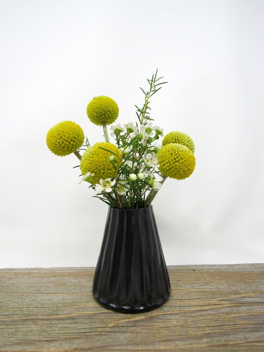 Faceted Bud Vase in Black