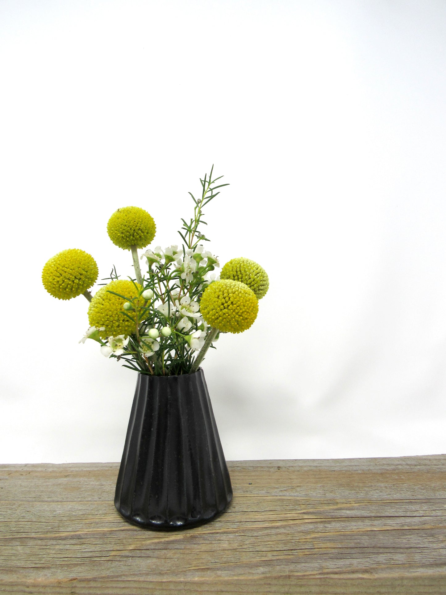 Faceted Bud Vase in Black
