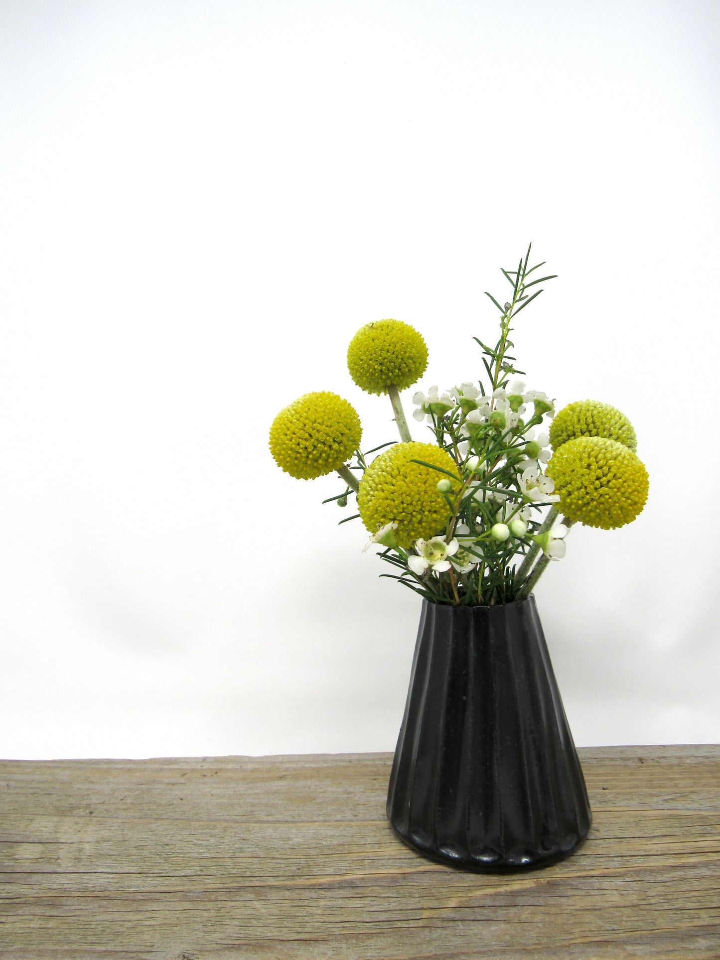 Faceted Bud Vase in Black