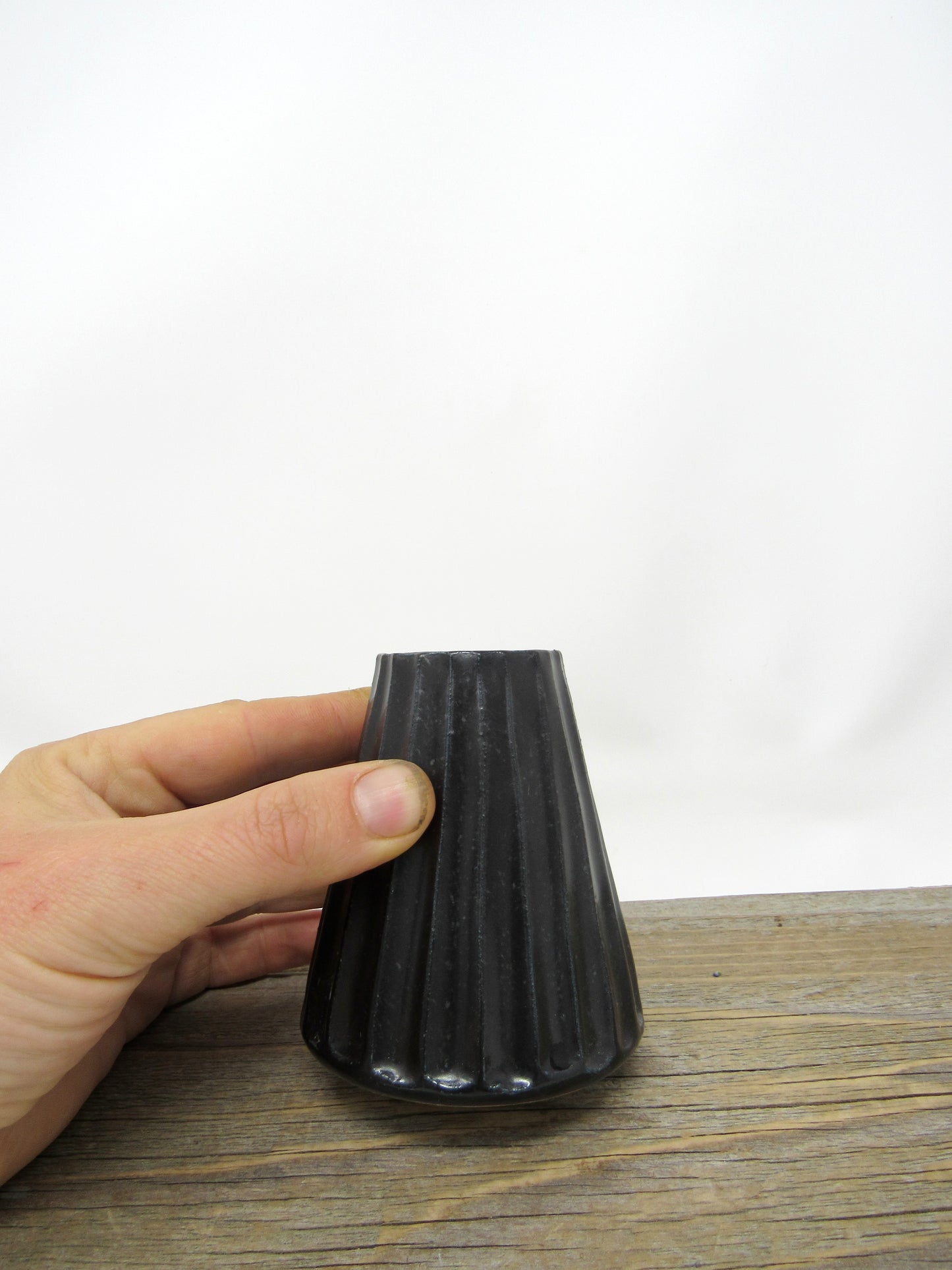 Faceted Bud Vase in Black