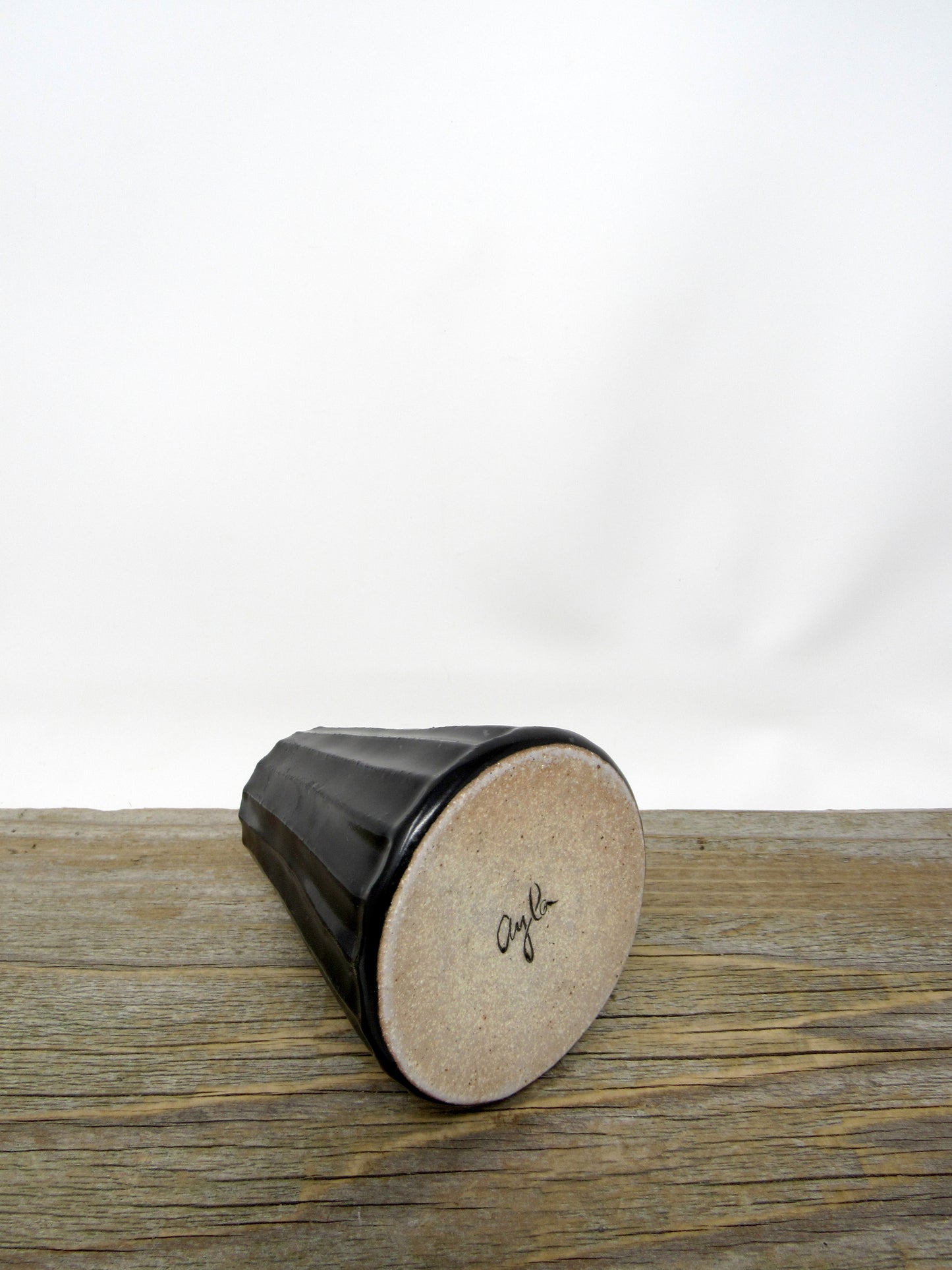 Faceted Bud Vase in Black
