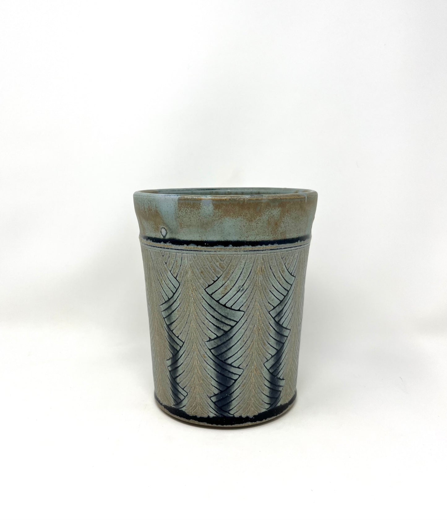 Herringbone Pattern Utensil Holder in Blue Ridge **slightly discounted**