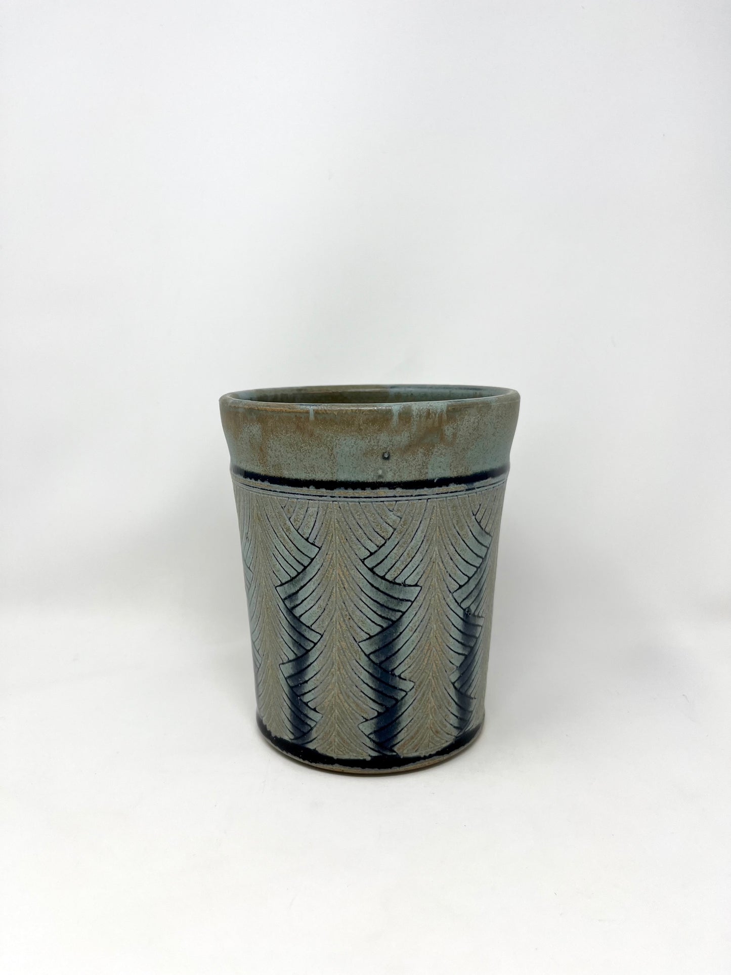 Herringbone Pattern Utensil Holder in Blue Ridge **slightly discounted**