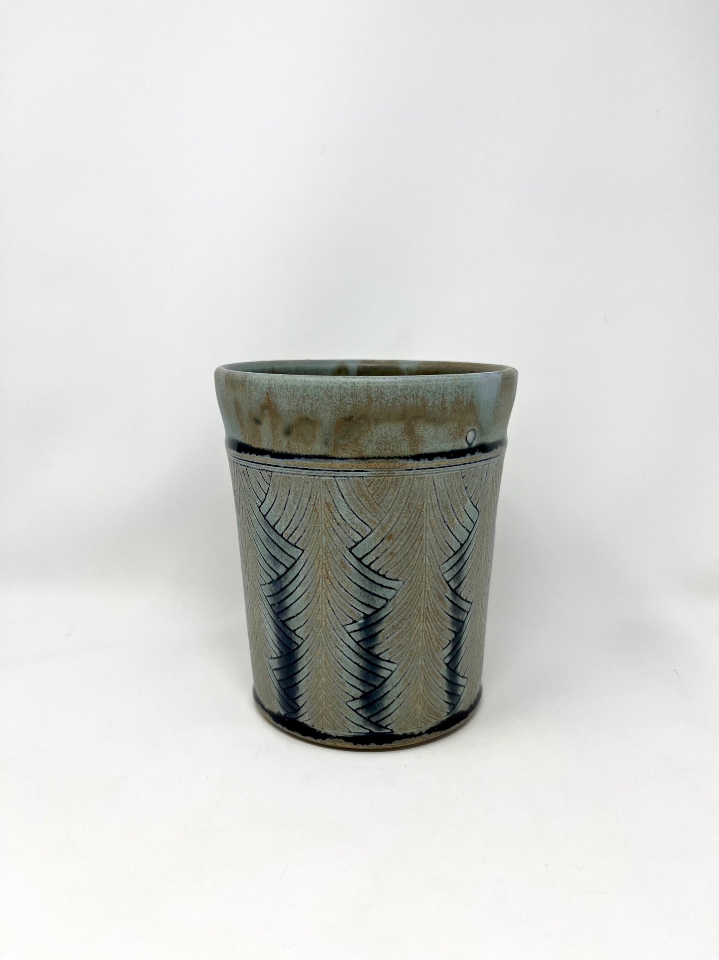 Herringbone Pattern Utensil Holder in Blue Ridge **slightly discounted**
