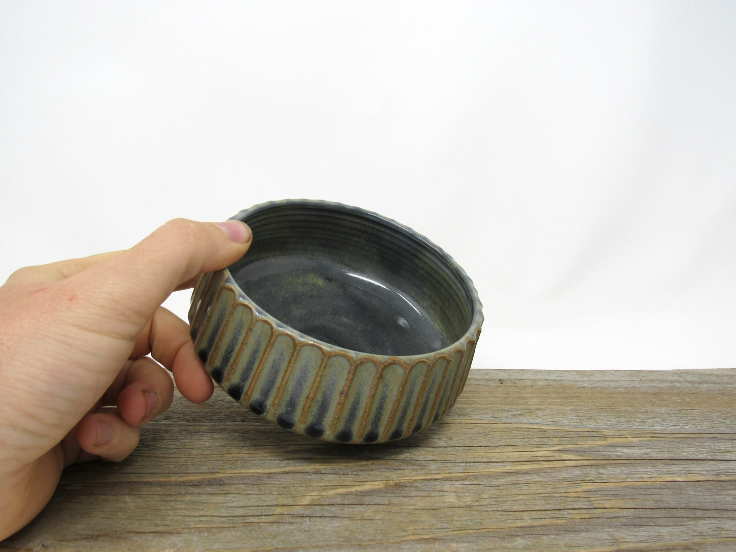 Fluted Cereal Bowl in Blue Gray #4