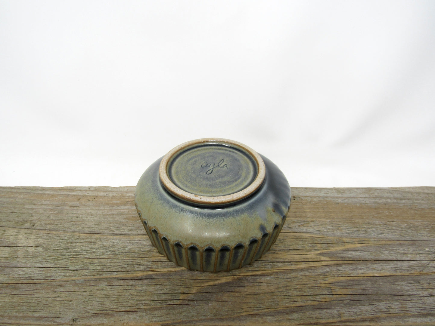 Fluted Cereal Bowl in Blue Gray #4