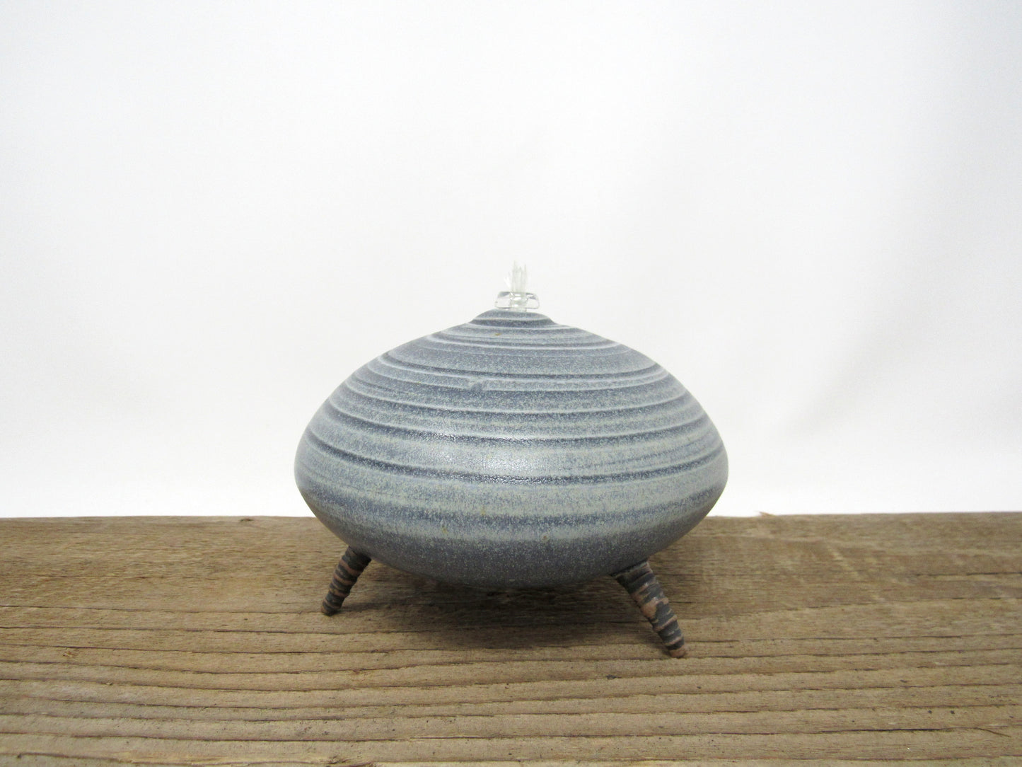 Spiral Oil Candle #1 in Slate Blue