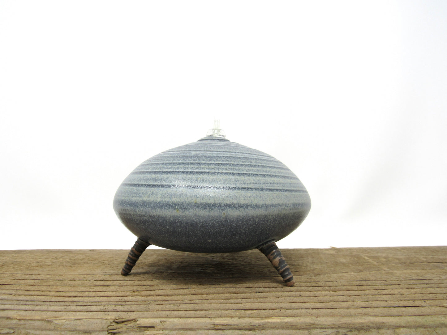 Spiral Oil Candle #1 in Slate Blue