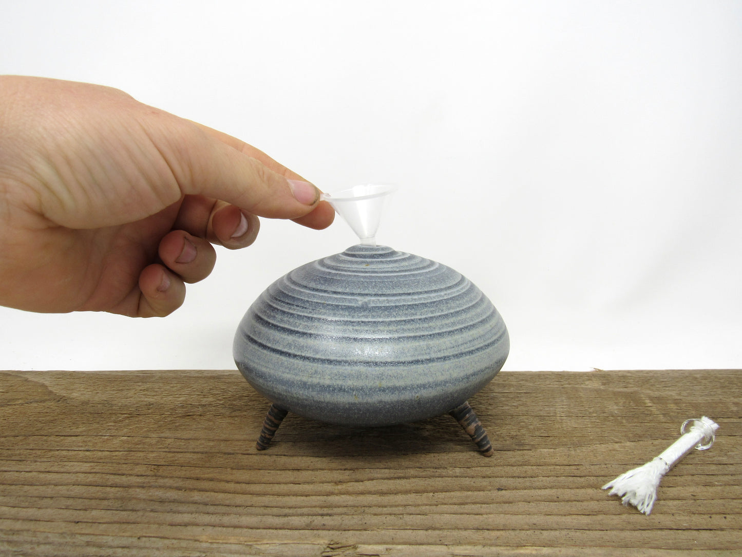 Spiral Oil Candle #1 in Slate Blue