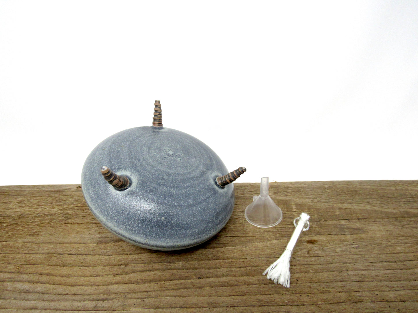 Spiral Oil Candle #1 in Slate Blue