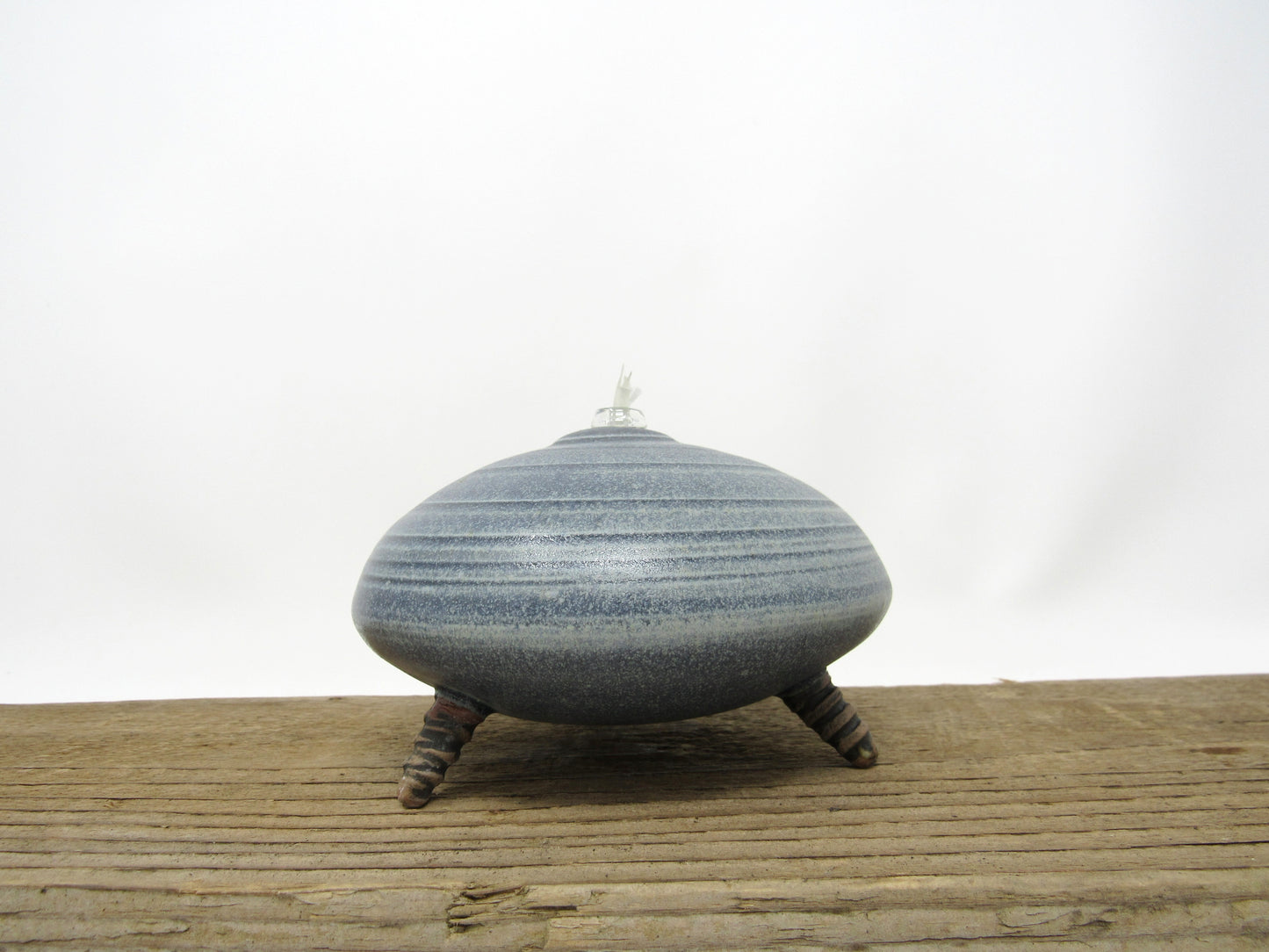 Spiral Oil Candle #2 in Slate Blue