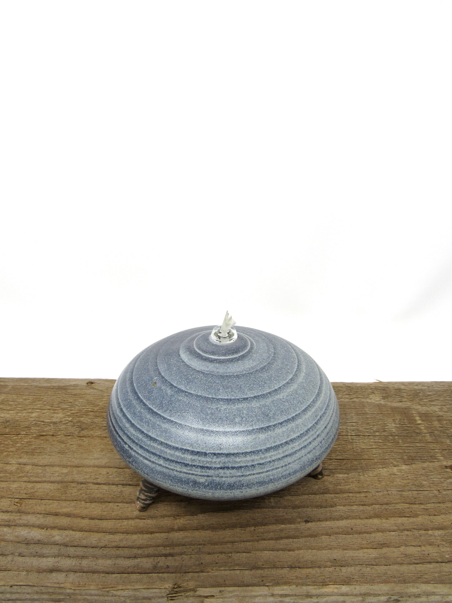 Spiral Oil Candle #2 in Slate Blue