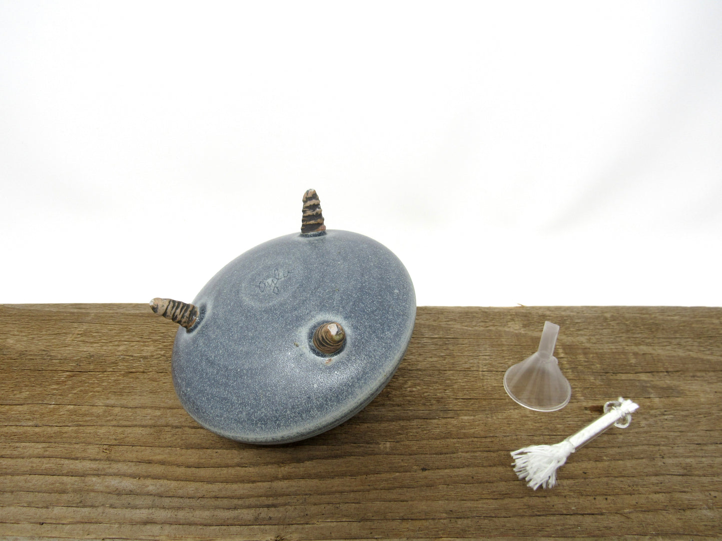 Spiral Oil Candle #2 in Slate Blue
