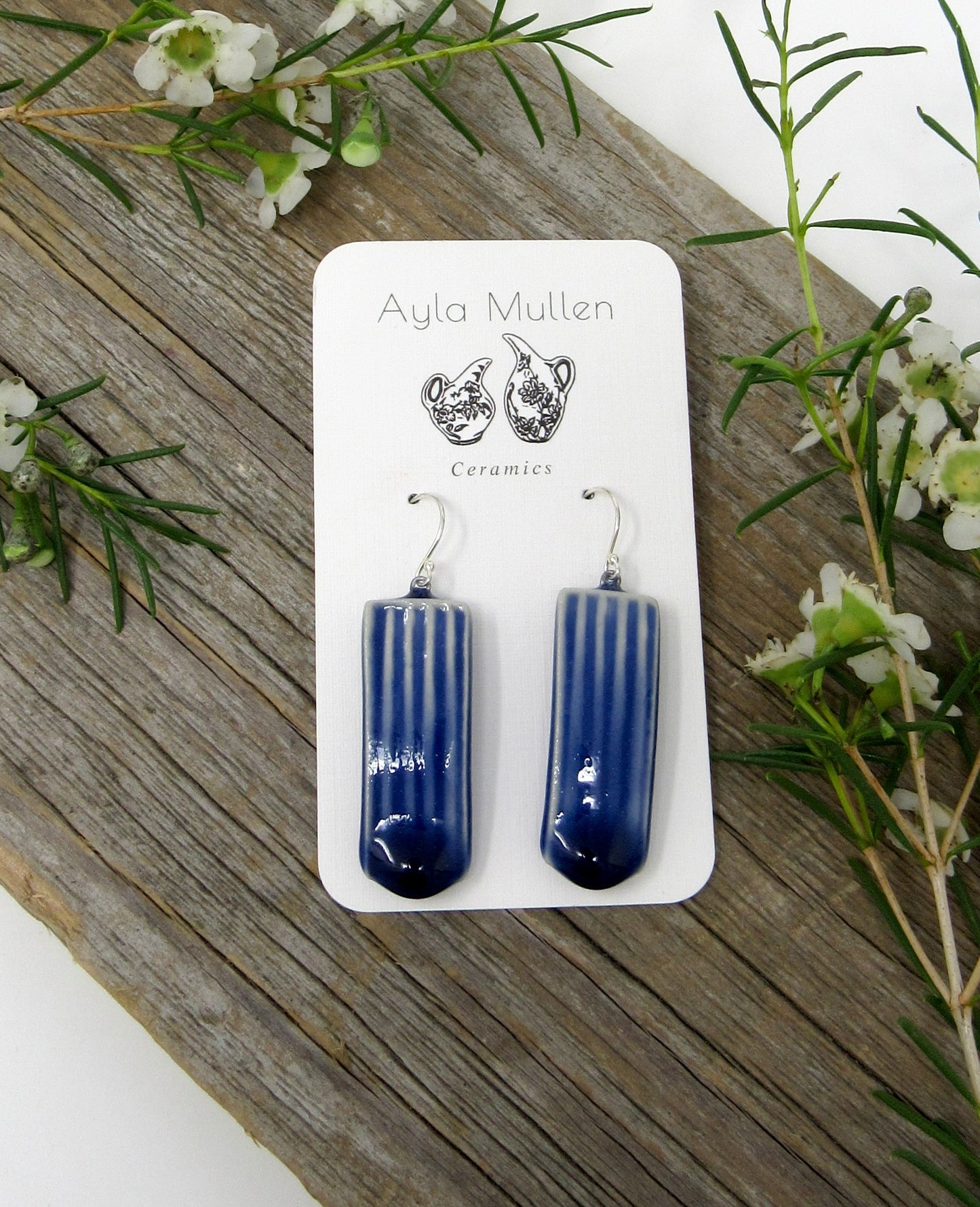 Rectangular Cobalt Earrings