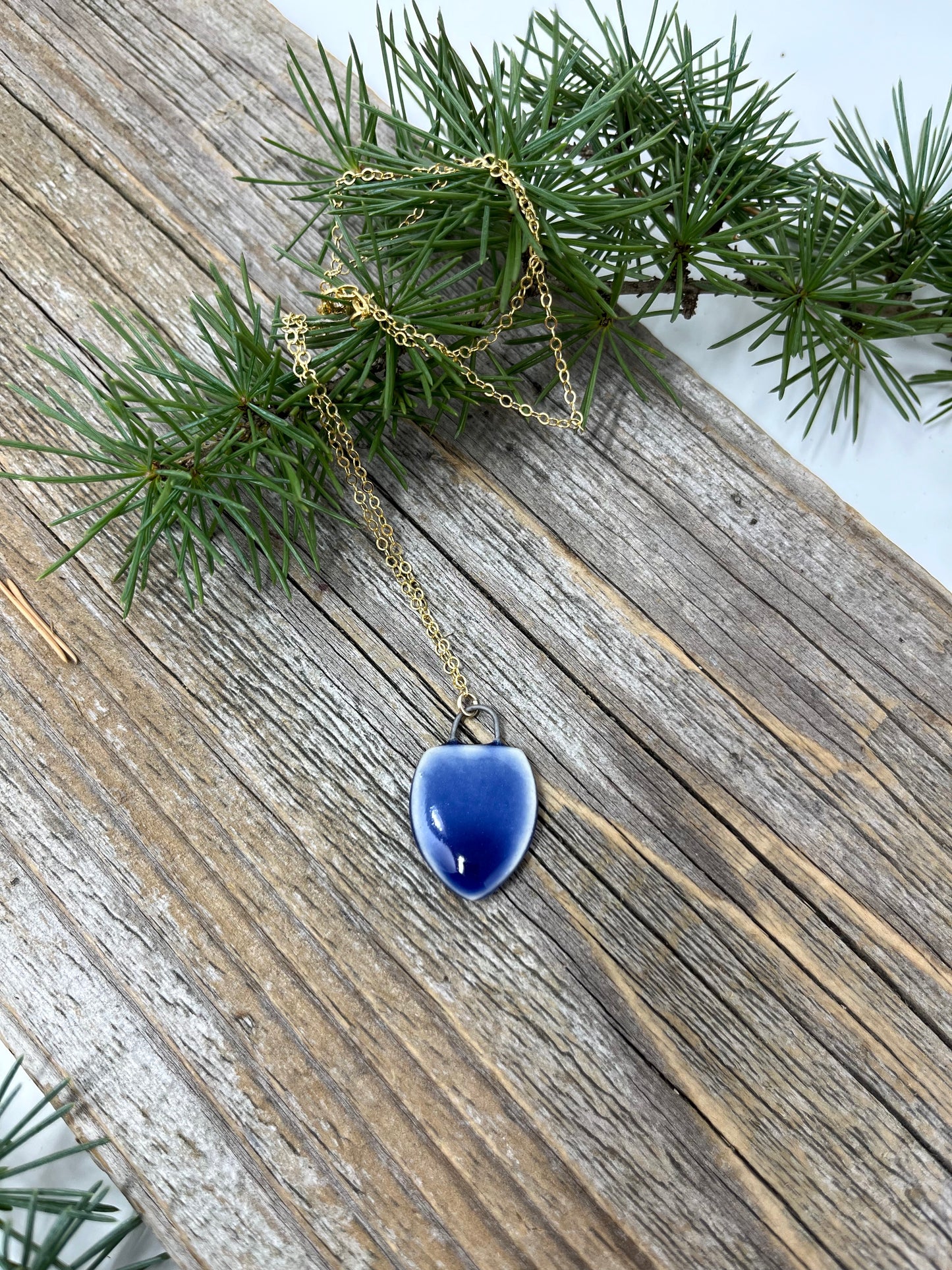 Cobalt Arch Necklace on Sterling Silver